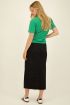 Black denim midi skirt with split | My Jewellery