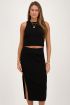 Black midi skirt with split and rib | My Jewellery
