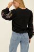 Black muslin blouse with embroidery | My Jewellery