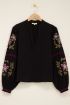 Black muslin blouse with embroidery | My Jewellery