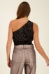Black one-shoulder top with small sequins | My Jewellery