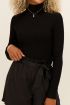 Zwarte rib top met col | My Jewellery