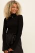 Zwarte rib top met col | My Jewellery