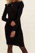 Zwarte rib jurk met ruffles | My Jewellery