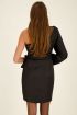Black satin one-shoulder wrap dress | My Jewellery