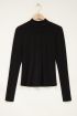 Zwarte glanzende top met col| My Jewellery