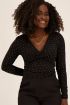 Zwarte top met knoop & studs | My Jewellery
