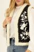 Black & white teddy gilet with embroidery | My Jewellery