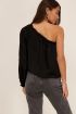 Zwarte one shoulder top satijnen look | My Jewellery