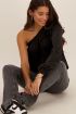 Zwarte one shoulder top satijnen look | My Jewellery