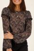 Zwarte blouse met ruffles & paisley print | My Jewellery