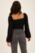 Zwarte top met knoopjes en pofmouwen | My Jewellery
