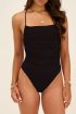 Black swimsuit with criss-cross straps & open back | My Jewellery