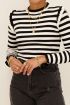 Zwart-wit top met schouder ruffle | My Jewellery