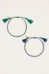 Blauw & groene armbanden set edelsteen