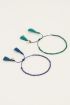Blauw & groene armbanden set edelsteen