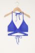 Blauwe bikini wikkeltop met ribstof | My Jewellery