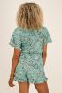 Blauwe bloemenprint playsuit met ruffles | My Jewellery