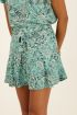 Blauwe bloemenprint skort met ceintuur | My Jewellery