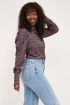 Blauwe blouse met bloemenprint