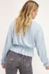 Lichtblauwe top met structuur & peplum