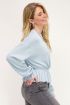 Lichtblauwe top met structuur & peplum