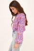 Blauwe blouse met gekleurde bloemenprint | My Jewellery
