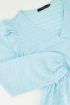 Blauwe wrap top met ruffles
