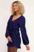 Blauwe glitter playsuit met ruffles