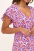 Blauwe midi jurk met bloemenprint | My Jewellery