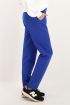 Blauwe pantalon met persvouwen