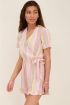 Blauwe playsuit met gekleurde strepen | My Jewellery