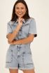 Blauwe spijker playsuit met knopen | My Jewellery