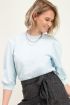 Blauwe sweater met korte pofmouw | My Jewellery