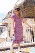 Blauwe midi jurk met bloemenprint | My Jewellery