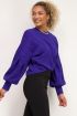Blauwe sweater met kabels