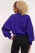 Blauwe sweater met kabels