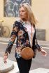 Blazer bloemenprint donkerblauw, Jasjes