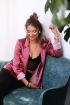 Paarse en rode scrunchie set glimmend | Scrunchie set My Jewellery