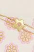 Dubbele armband met bloem & rose quartz steen | My Jewellery