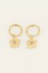 Oorbellen met bloem & rose quartz steen | My Jewellery