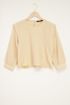 Beige top met schouderstuk
