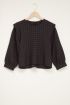 zwarte blouse top met ruitmotief