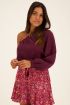 Bordeaux rode one shoulder mousseline top | My Jewellery