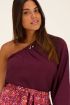 Bordeaux rode one shoulder mousseline top | My Jewellery