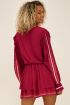 Bordeaux rode blouse met embroidery rand | My Jewellery