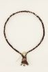 Bruin gevlochten ketting met bandana print | My Jewellery