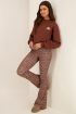 Bruine flared broek met mediterraanse print | My Jewellery