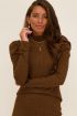Bruine top met ruiten & pofmouwen | Tops | My Jewellery