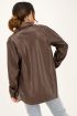 Bruine blouse met leatherlook